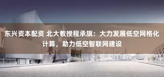 东兴资本配资 北大教授程承旗：大力发展低空网格化计算，助力低空智联网建设